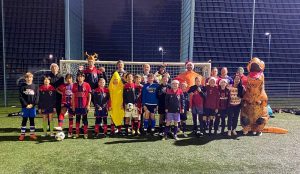 North Cardiff Cosmos FC Under 12 Mixed celebrating Christmas