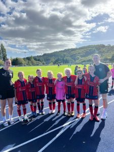 North Cardiff Cosmos U9 Girls with Cardiff City Women